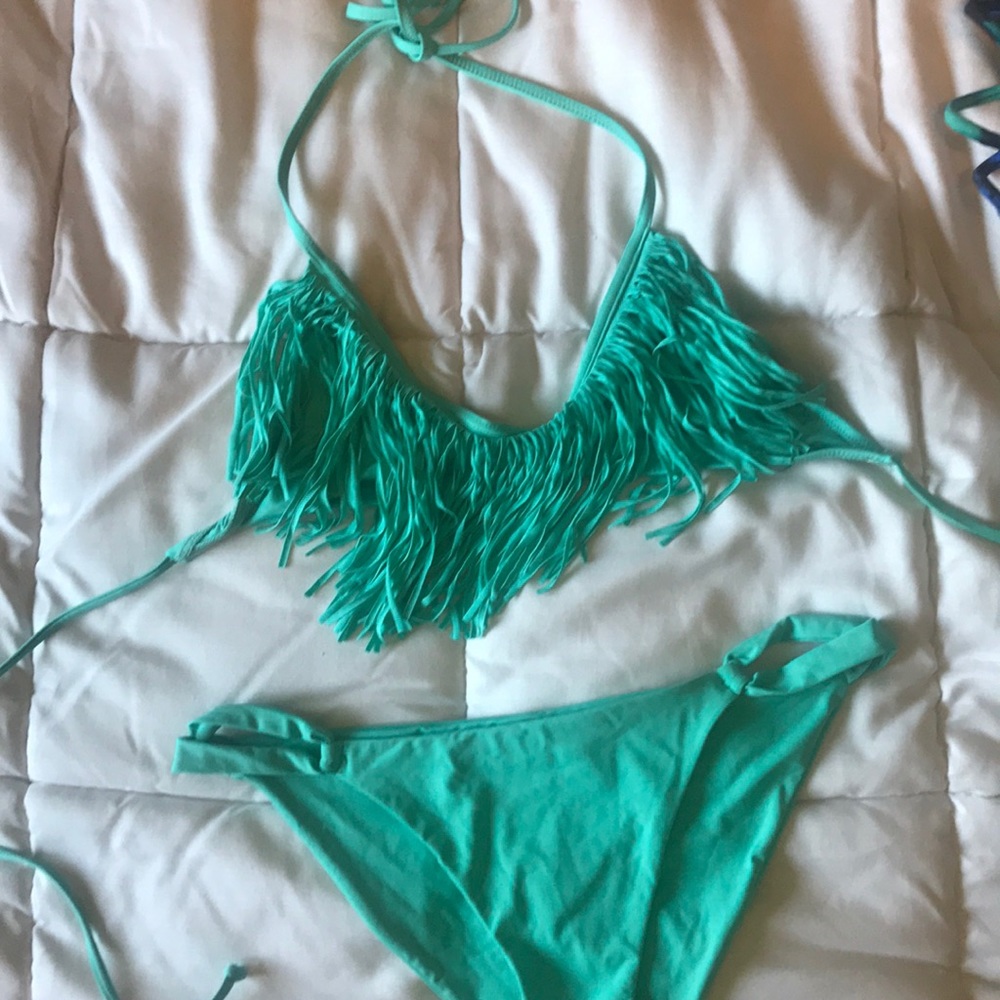 L*Space Teal Fringe Bikini